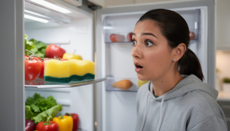 Därför ska du alltid lägga en tvättsvamp i kylskåpet
